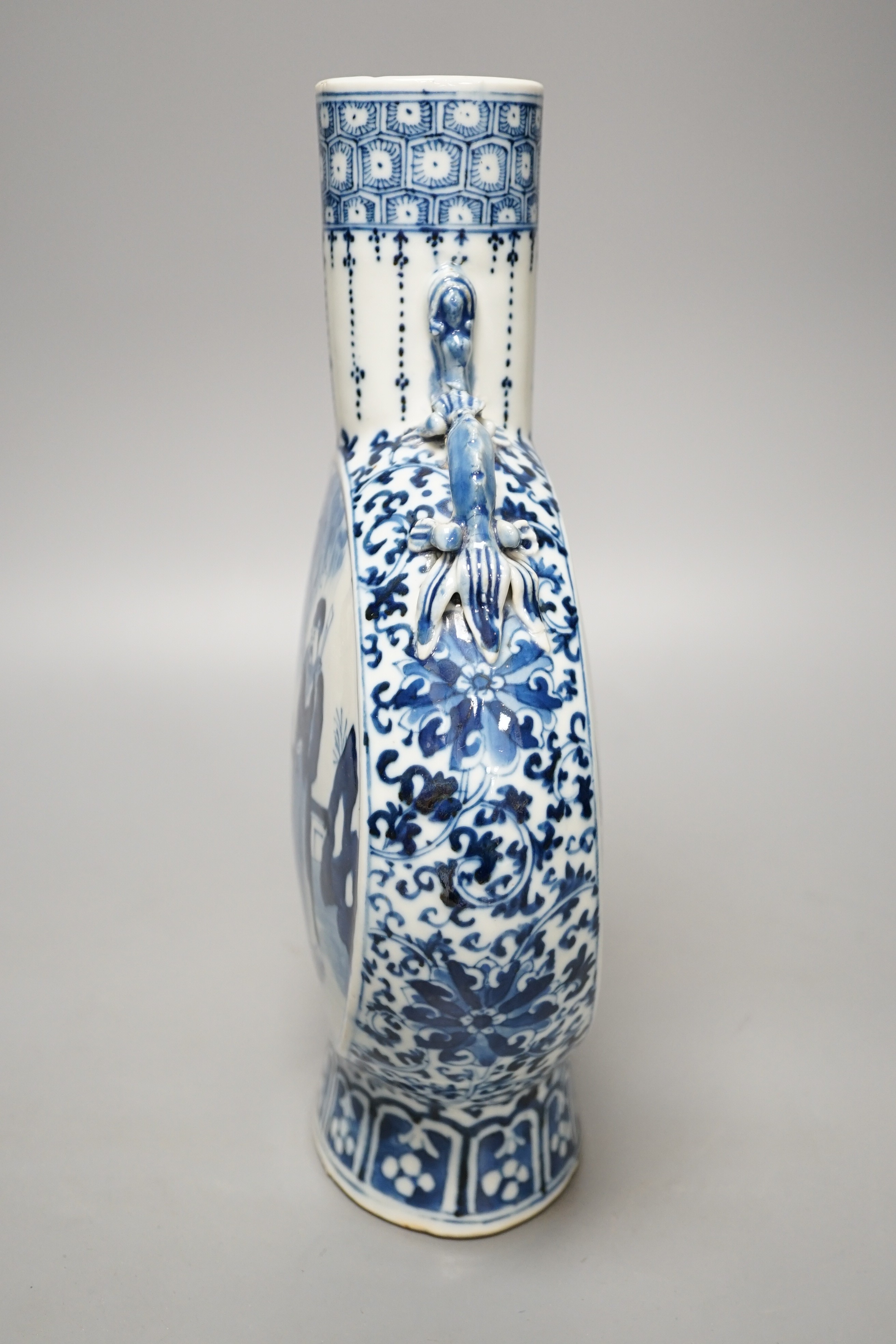 A 19th century Chinese blue and white moonflask 30.5cm